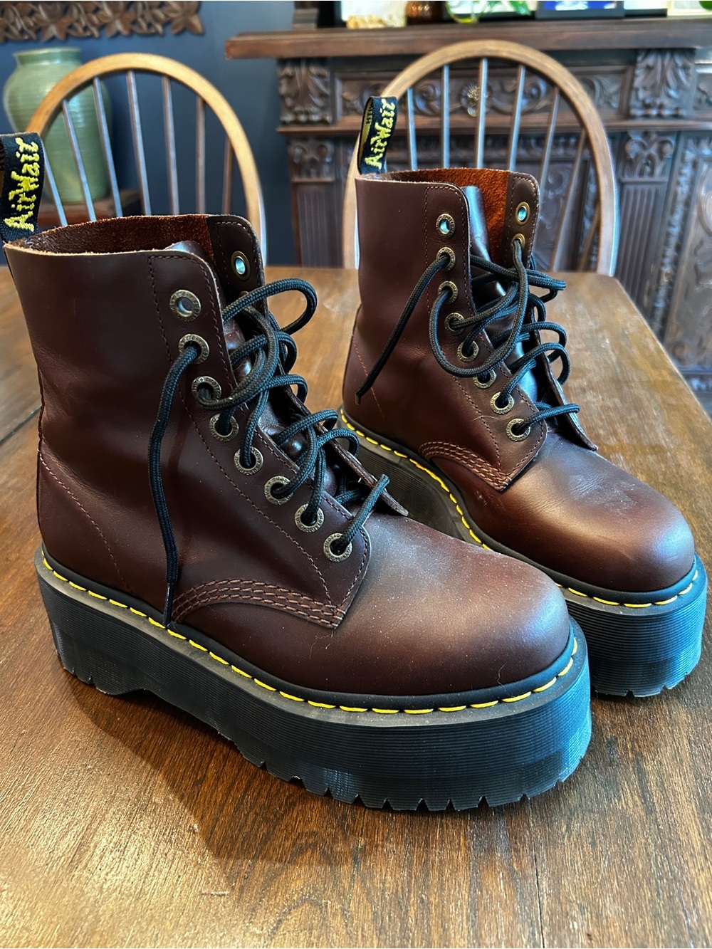 Dr. Martens 1460 Oxblood Leather Platform Boots